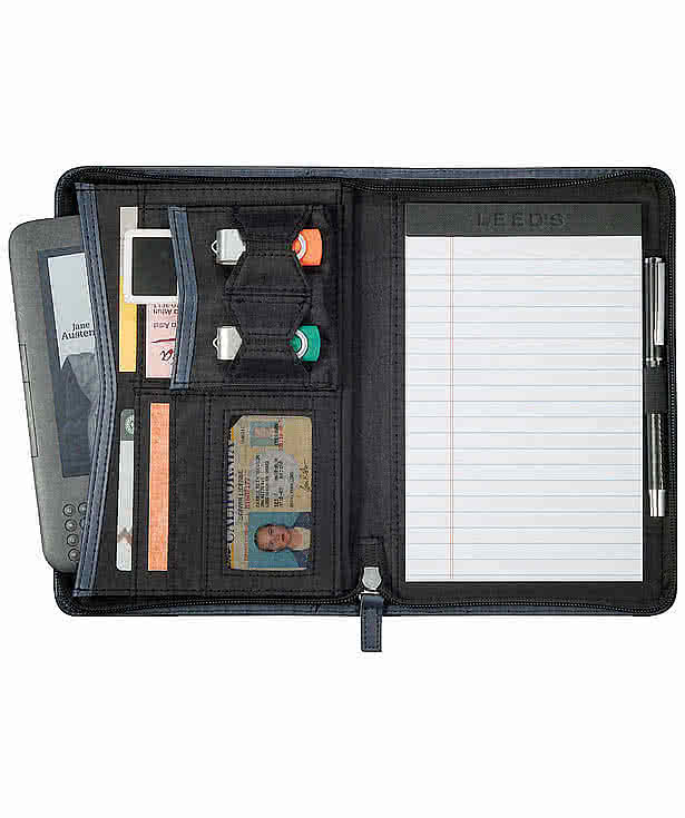 Debossed Pedova Jr. Zippered Padfolio
