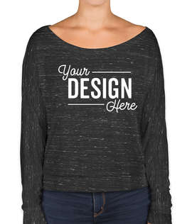 Bella + Canvas Women's Flowy Long Sleeve Off Shoulder T-shirt