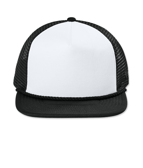 New Era Foam Rope Trucker Hat in White / Black / Black