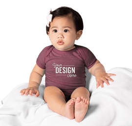 Rabbit Skins Harborside Melange Jersey Baby Bodysuit - Color: Burgundy Melange
