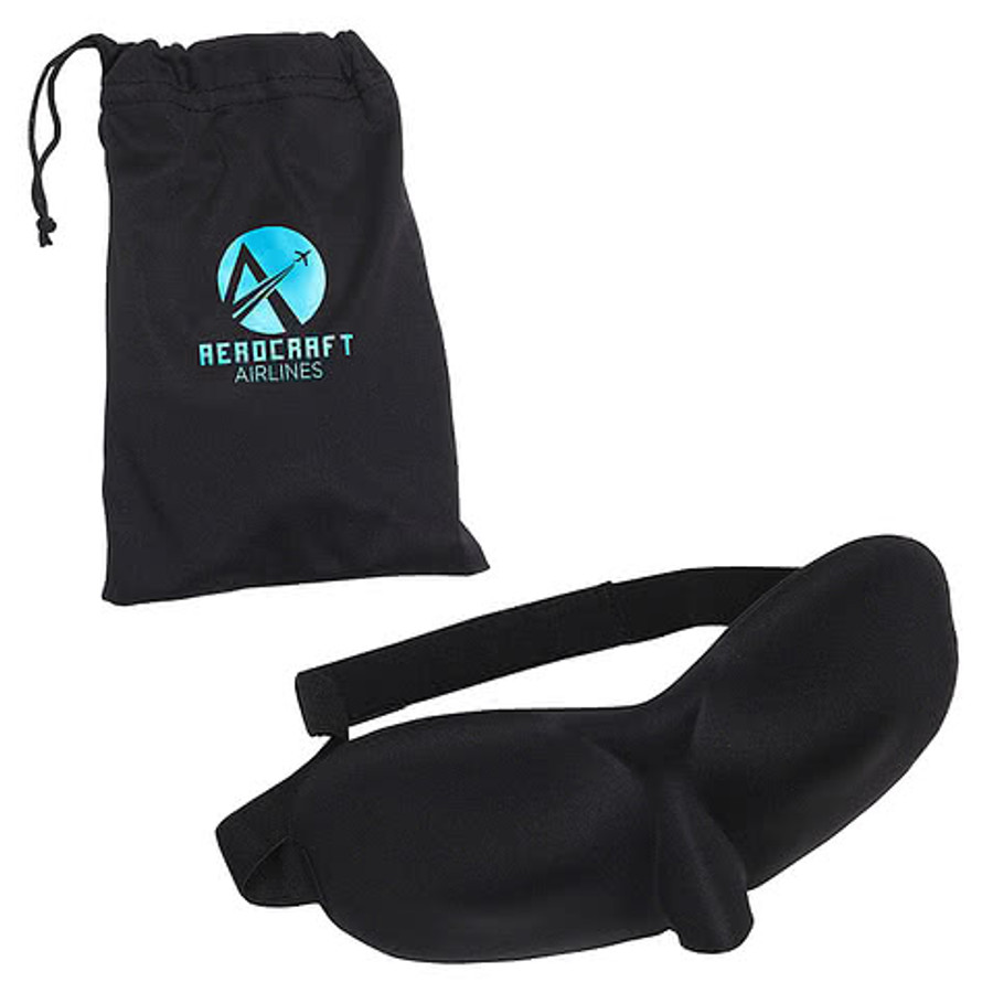 Full Color Shut-Eye Travel Eye Mask in Black