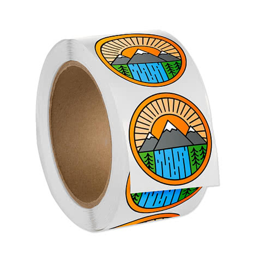 Full Color 2" Outdoor Circle Roll Labels (Roll of 500) in Navy
