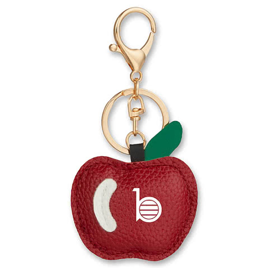 Apple Leather Keychain in Red