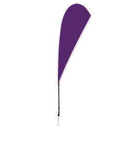 Full Color 8’ Streamline Teardrop Flag with Ground Spike - Color: Team Purple