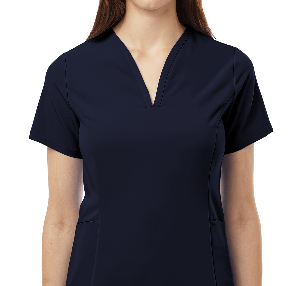 Jaanuu Women's Calix Fit & Flare V-Neck Scrub Top - Embroidered-default