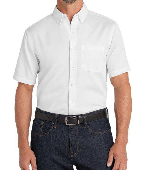 Port Authority SuperPro React Short Sleeve Dress Shirt in White