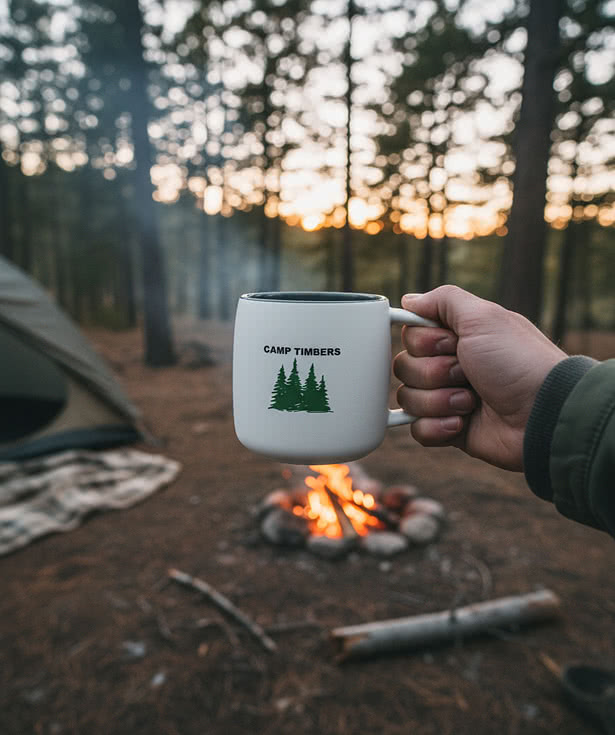 15 oz. Ceramic Mug with Geo Square Handle