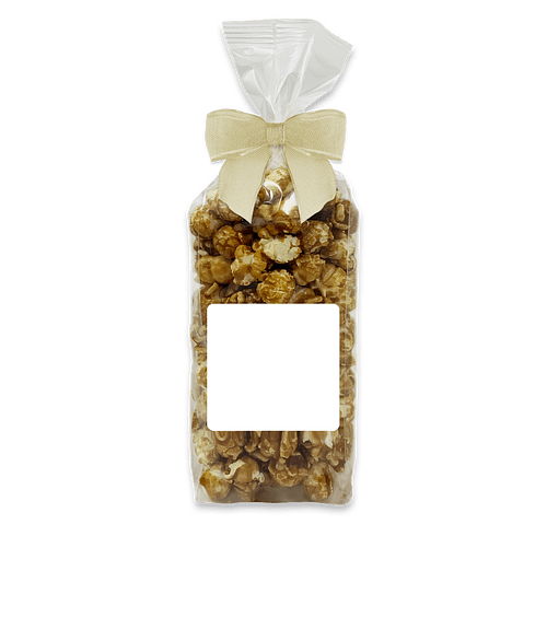 Full Color Champagne Caramel Crunch Popcorn Gift Bag in Sheer Gold