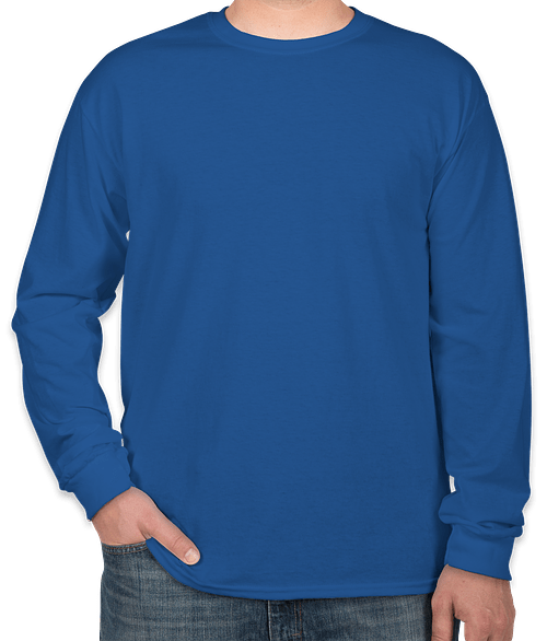 Gildan 100% Cotton Long Sleeve T-shirt in Royal