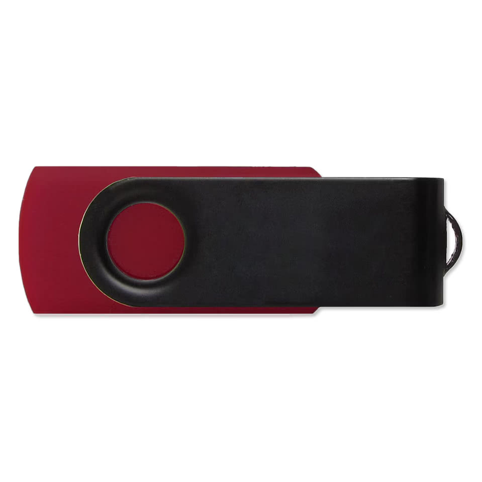 Full Color Black Matte Swivel USB Flash Drive 4GB