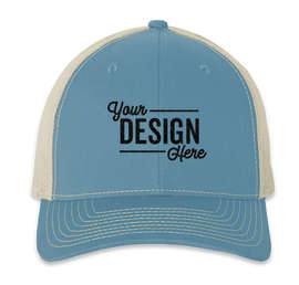 Richardson Snapback Trucker Hat - Color: Columbia Blue / Khaki