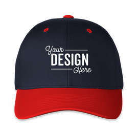 Pacific Headwear Cotton Blend Adjustable Hat - Color: Navy / Red