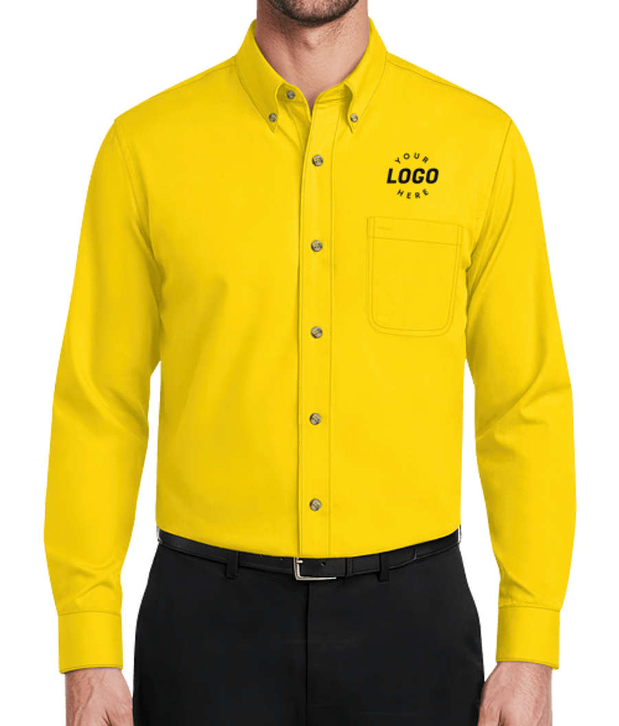 Blue Generation Scotchgard Long Sleeve Dress Shirt - Embroidered in Yellow