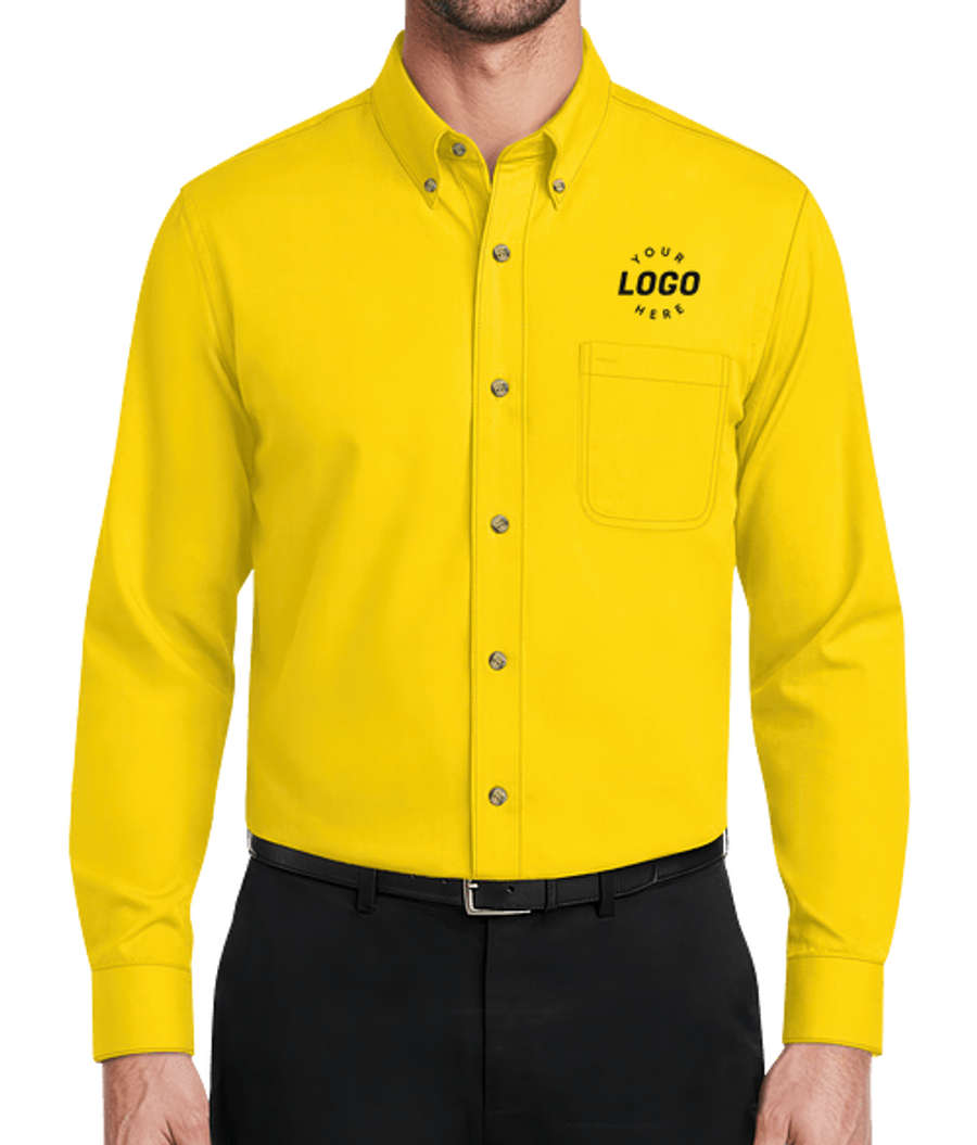 Blue Generation Tall Scotchgard Treated Twill Long Sleeve Dress Shirt in Yellow