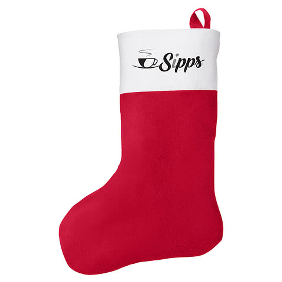 Felt Holiday Christmas Stocking in RED