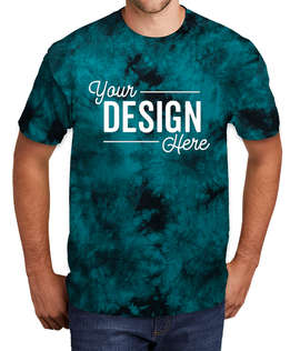 Port & Company Crystal 100% Cotton Tie-Dye T-shirt - Color: Black/Teal