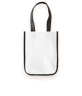 Small Laminated Shopper Tote Bag - Color: White