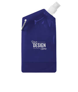 20 oz. Water Bag with Mini-Carabiner - Color: Translucent Royal Blue