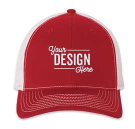 Richardson Snapback Trucker Hat - Color: Red / White