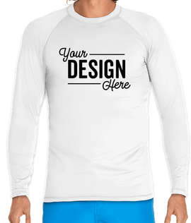 Wet Effect Long Sleeve Rash Guard Shirt - Color: White
