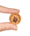 Laser Engraved 1" Round Wood Lapel Pin