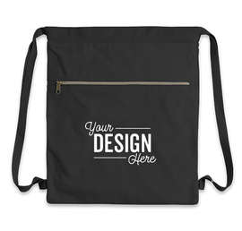 Midweight Pigment Dyed Canvas Drawstring Bag - Color: Washed Black