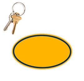 5.75 in. x 3.375 in. Oval Car Magnet w/ contrast trim - Color: Athletic Gold / Navy
