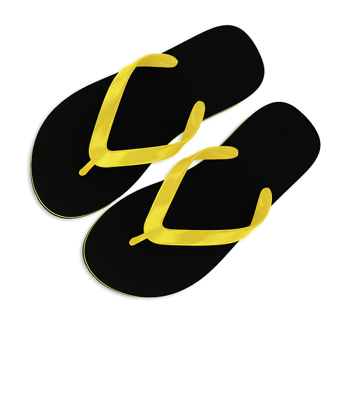Adult Flip Flops in Yellow / Black