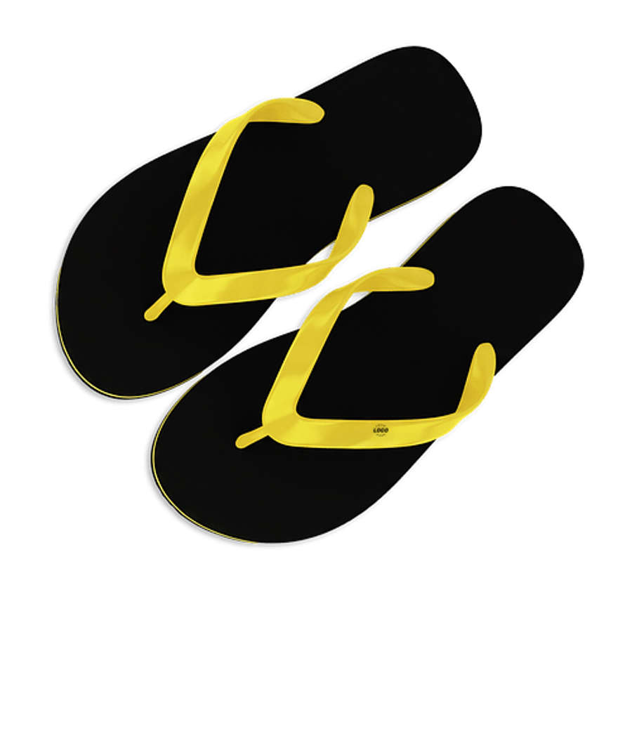 Adult Flip Flops in Yellow / Black