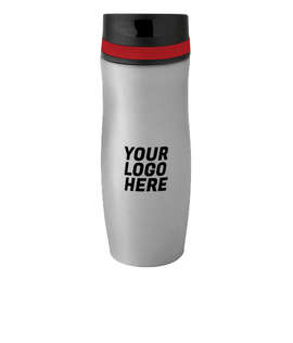 Full Color 14 oz. Persona Wave Trail Vacuum Insulated Tumbler - Color: Gray / Red