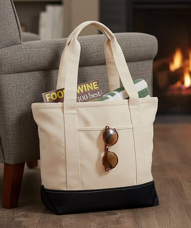 Newport Cotton Zippered Tote Bag