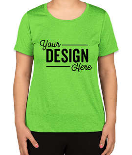 Sport-Tek Women's Heather Contender Performance Shirt - Color: Turf Green Heather