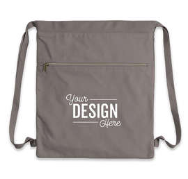 Midweight Pigment Dyed Canvas Drawstring Bag - Color: Grey