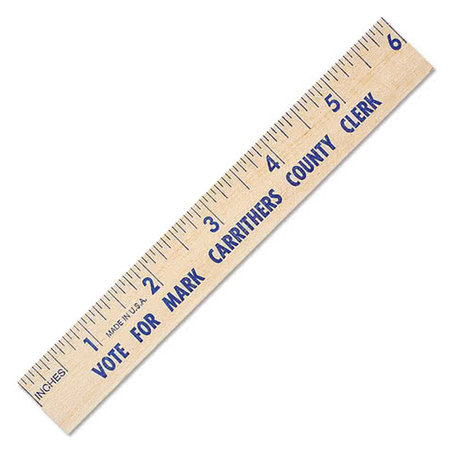 6" Natural Finish Flat Wood Ruler in Wood