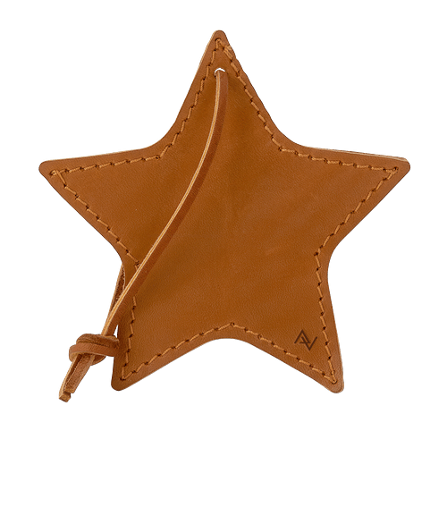 Stella Leather Star Ornament in Tan