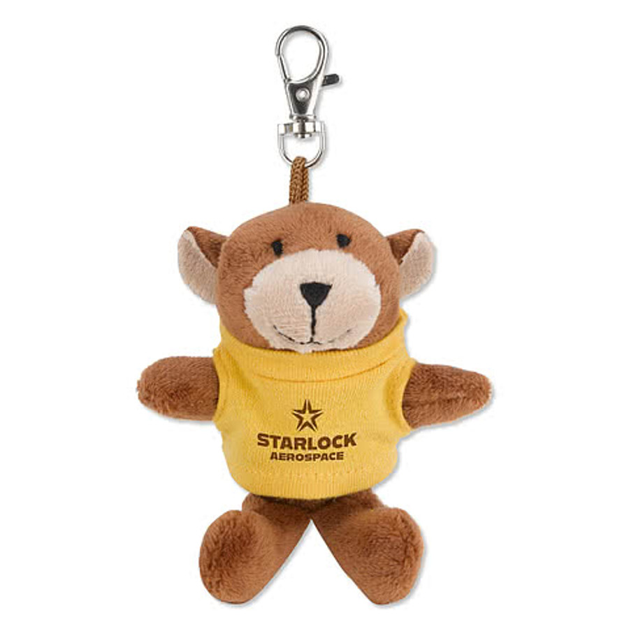 Full Color Wild Bunch 4" Bear Plush Animal Keychain in White