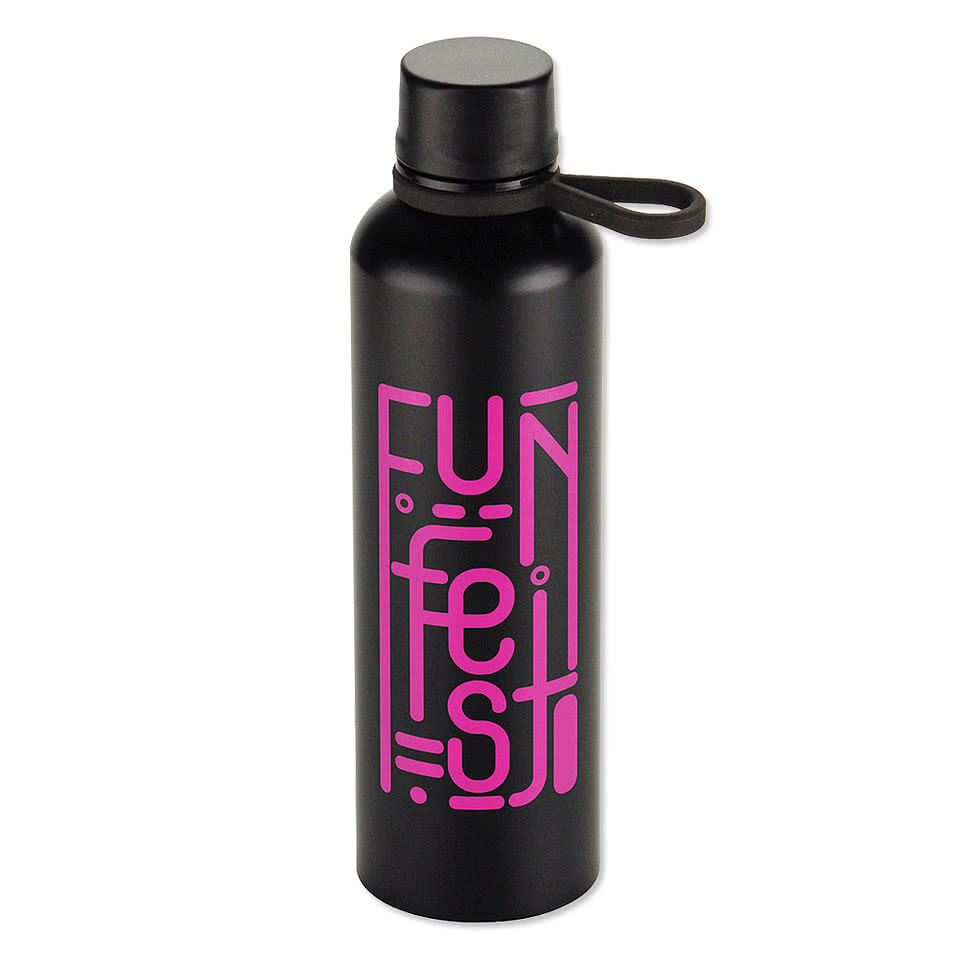 25 oz. Avento Recycled Aluminum Water Bottle with Silicone Loop