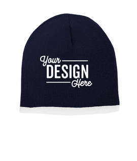 Sportsman Bottom Stripe Beanie - Color: Navy / White