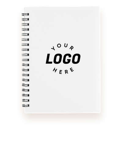 Medium Plastic Cover Spiral Notebook - White