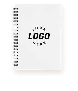Medium Plastic Cover Spiral Notebook - Color: White