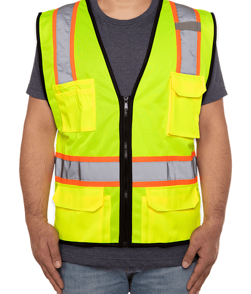 Kishigo Class 2 Pocket Contrast Safety Vest in Lime