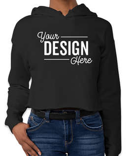 Independent Trading Women's Cropped Hoodie - Color: Black