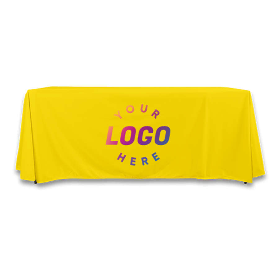 Full Color 6' Eco-Wise 4-Sided Throw Tablecloth in Yellow