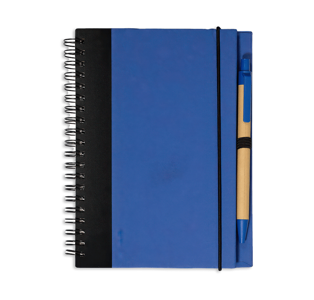 Full Color Contrast Paperboard Hard Cover Spiral Notebook with Pen-default