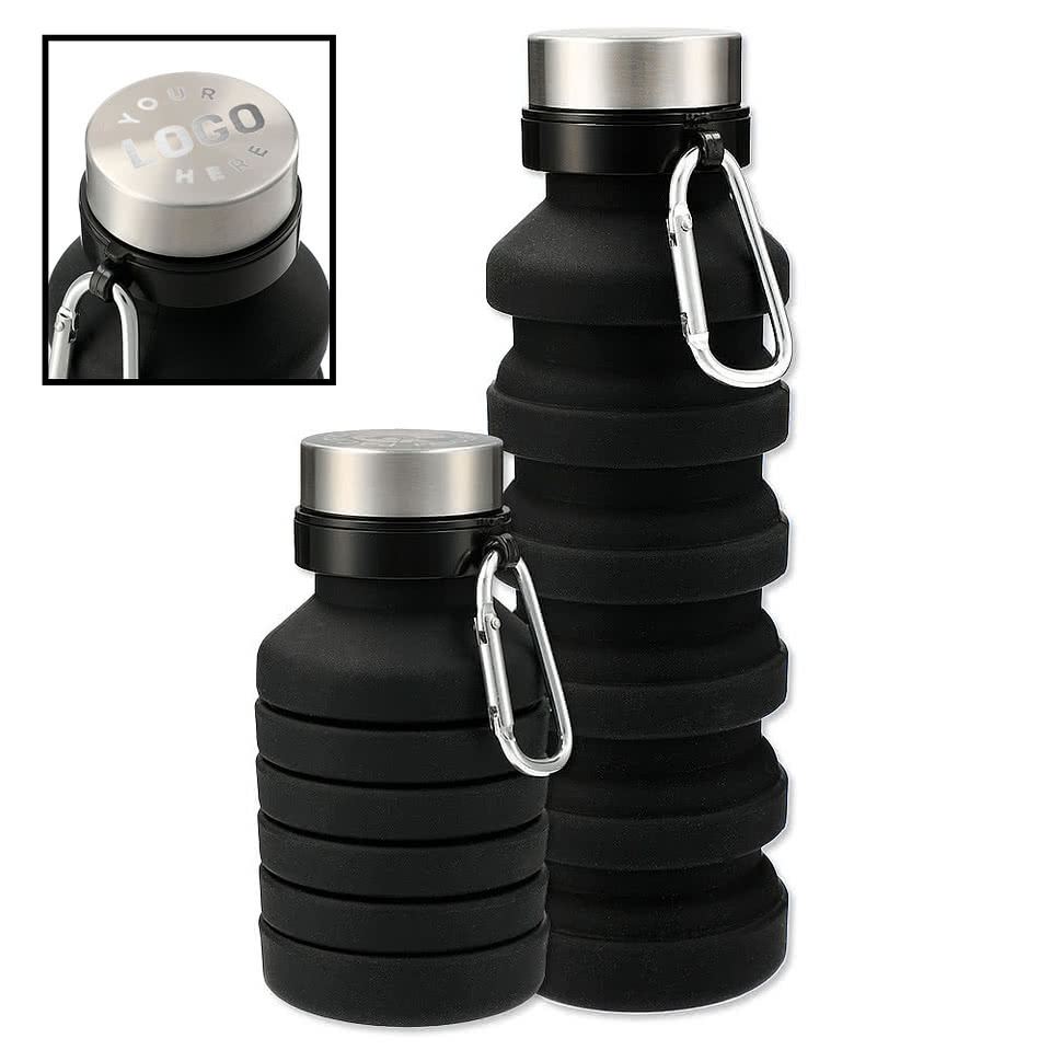 Laser Engraved 18 oz. Zigoo Silicone Collapsible Bottle