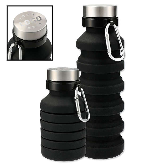 Laser Engraved 18 oz. Zigoo Silicone Collapsible Bottle
