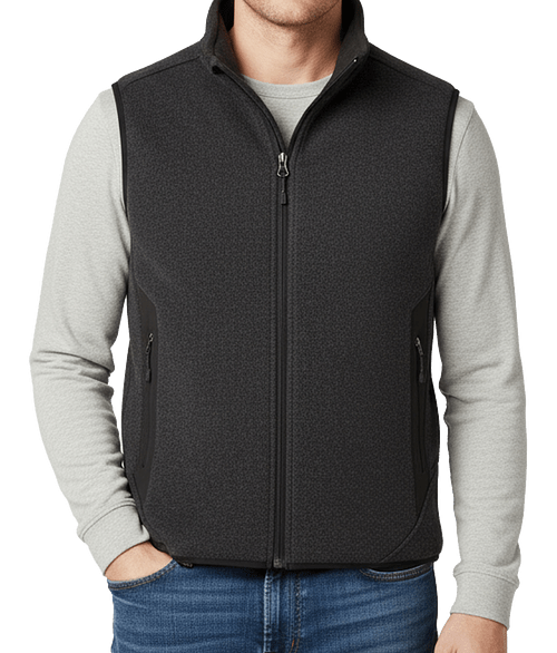 Fossa Terrace Sweater Fleece Vest in Heather Obsidian