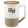 16 oz. Tahoe Tea & Coffee Ceramic Mug with Wood Lid