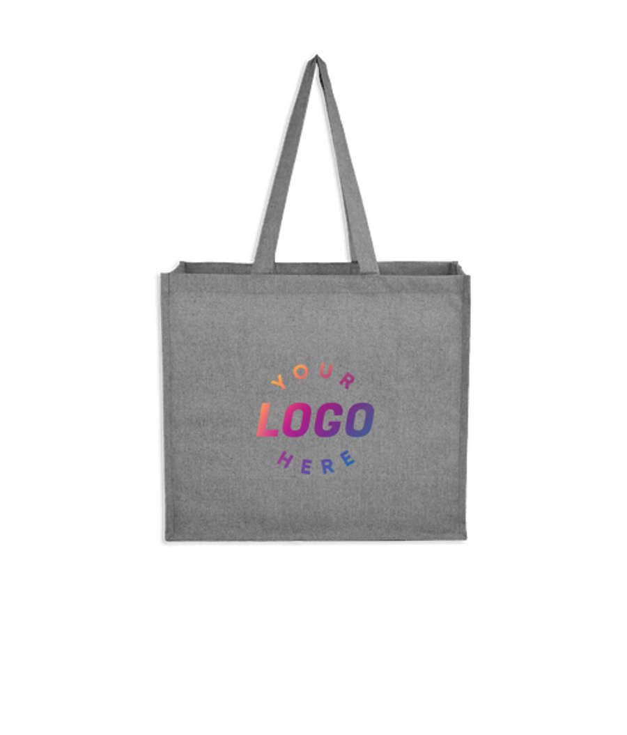 Recycled Cotton Shopper Tote Bag with Laminated Interior in Gray