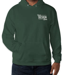 Embroidered Hanes EcoSmart 50/50 Pullover Hoodie - Color: Athletic Dark Green